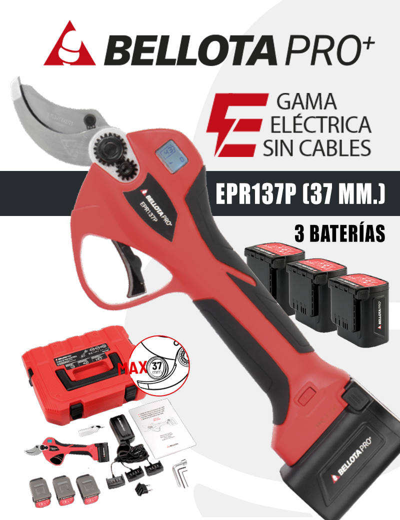 TIJERA BELLOTA EPR137P (37mm.) 3 BATERÍAS.  - I.V.A Y PORTES INCLUIDOS
