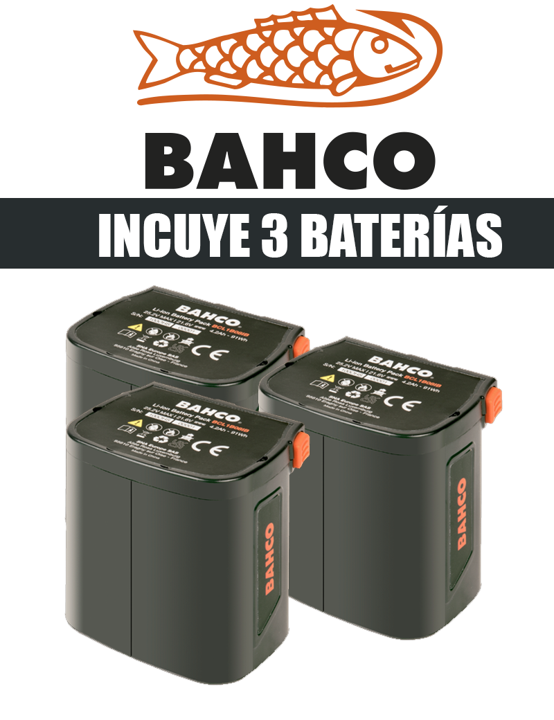 TIJERA ELÉCTRICA BAHCO BCL25IB (37mm.) INCLUYE 3 BATERÍAS - I.V.A Y PORTES  INCLUIDOS - Suministros Agrícolas