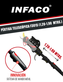 PÉRTIGA TELESCÓPICA ELECTROCOUP F3015 (1,20-1,90 MTRS.)