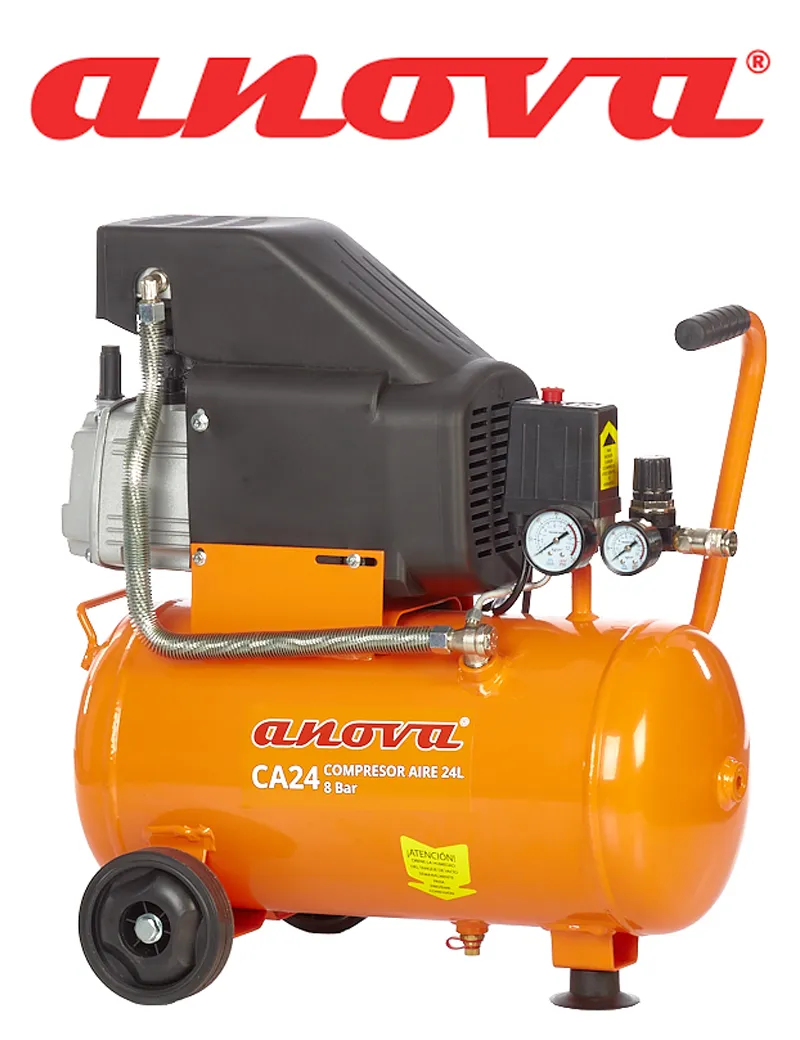 COMPRESOR AIRE ANOVA (2HP, 8BAR, 24 LTRS) - I.V.A. Y PORTES INCLUIDOS.