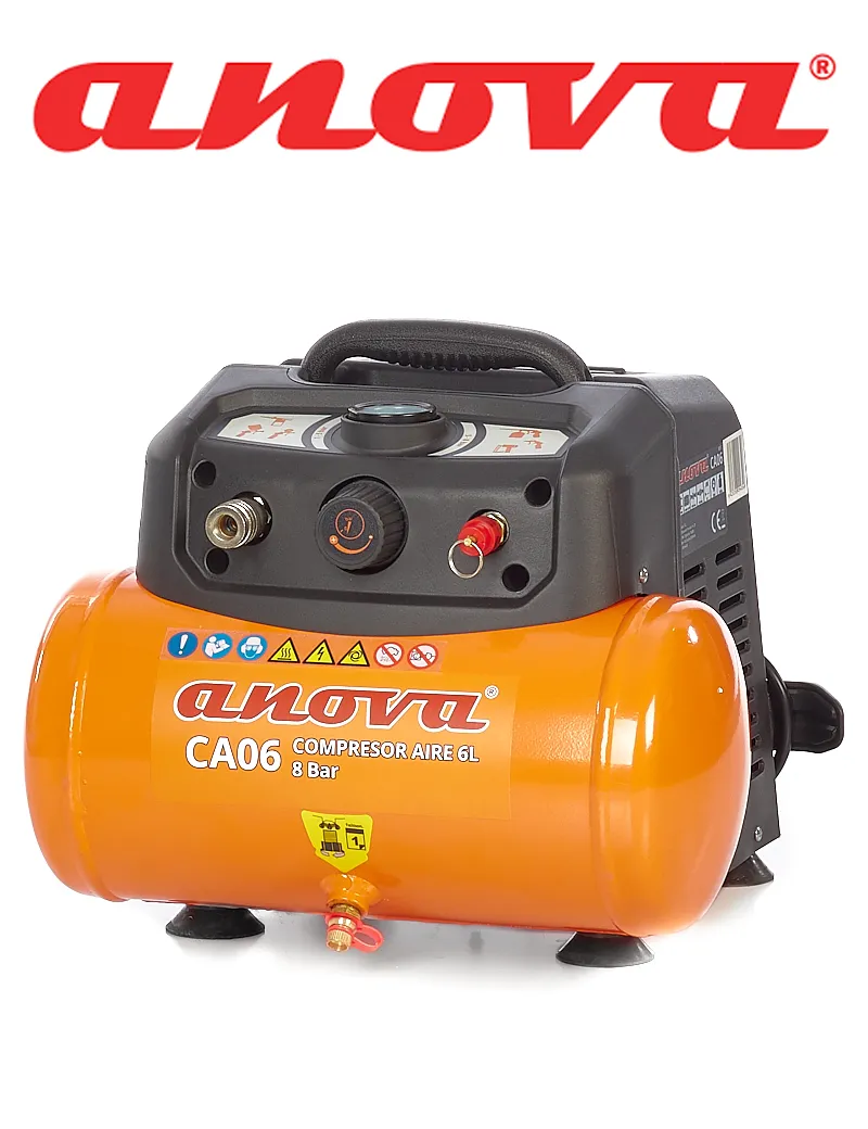 COMPRESOR AIRE ANOVA (1,5HP, 8BAR, 6 LTRS) - I.V.A. Y PORTES INCLUIDOS.