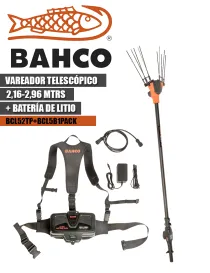 PACK BAHCO VAREADOR TELESCÓPICO 2,16-2,96 MTRS. + BATERÍA DE LITIO INCLUIDA