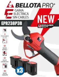 TIJERA ELÉCTRICA BELLOTA EPR238P3B (38mm.) 3 BATERÍAS.  - I.V.A Y PORTES INCLUIDOS