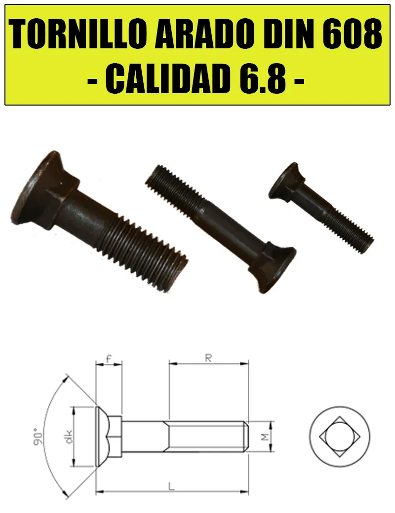 Tornillo arado DIN 608 12X60 6.8 (caja 50 uds)