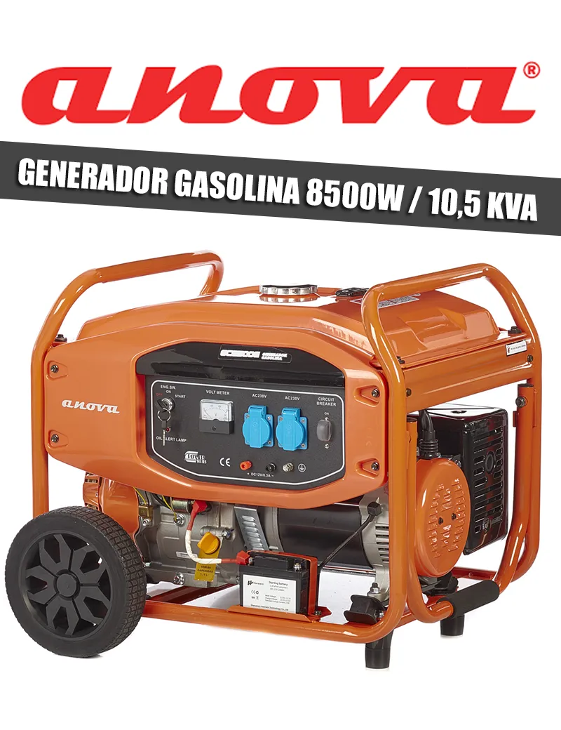 GENERADOR ANOVA GASOLINA 8500 W / 10.5 KVA (ARRANQUE ELÉCTRICO)