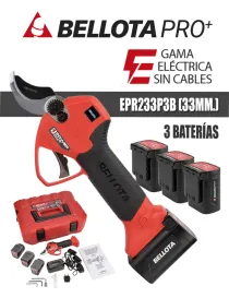 TIJERA ELÉCTRICA BELLOTA EPR233P3B (33 MM) 3 BATERÍAS