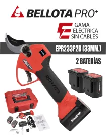 TIJERA ELÉCTRICA BELLOTA EPR233P2B (33MM) 2 BATERÍAS