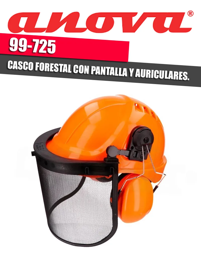 Casco forestal con pantalla y auriculares 99-725