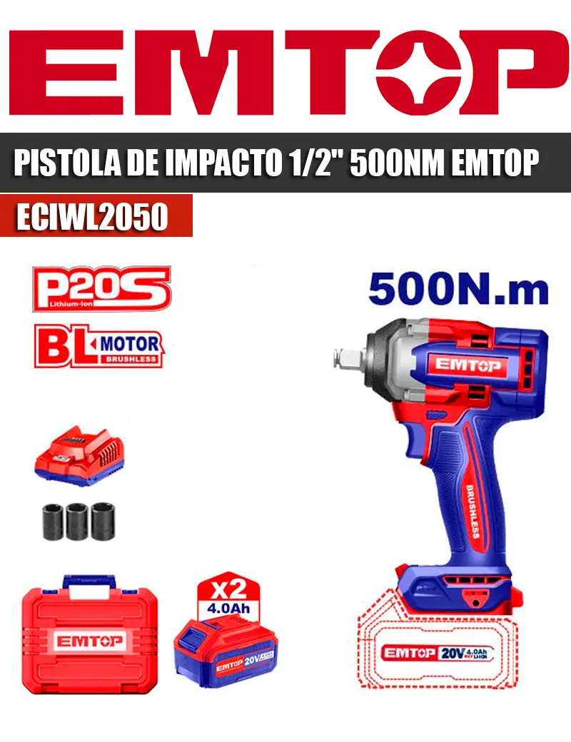 PISTOLA DE IMPACTO EMTOP ECIWL2050.
