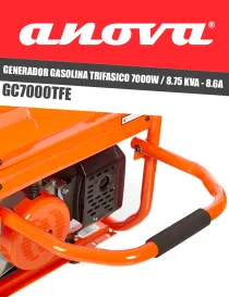 GENERADOR GASOLINA TRIFASICO 7000W / 8.75 KVA - 8.6A