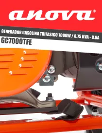 GENERADOR GASOLINA TRIFASICO 7000W / 8.75 KVA - 8.6A  - I.V.A. Y PORTES INCLUIDOS