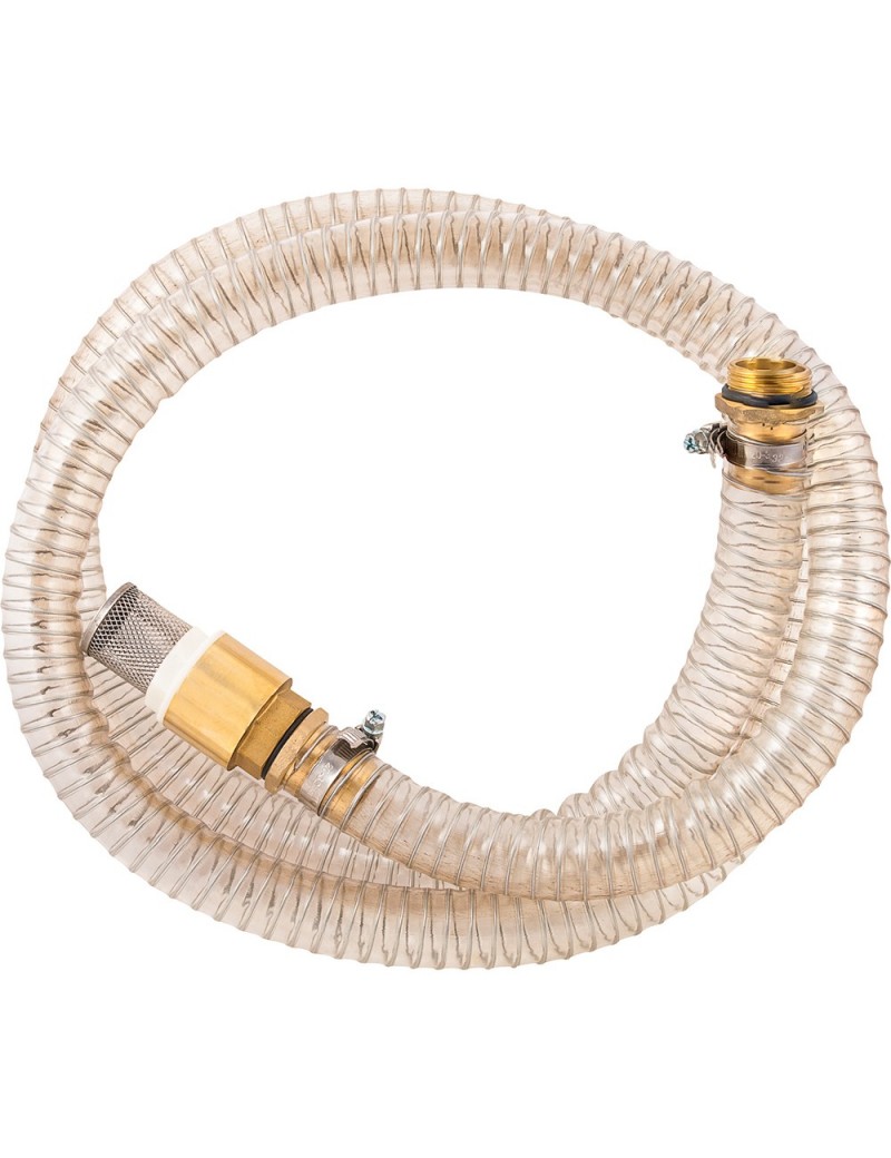 Manguera de aspiración de combustible con válvula de retención PVC (2 mtrs.)