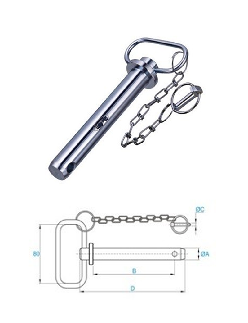 BULÓN CON ASA Y CADENA DE 19 X 110 MM. - I.V.A INCLUIDO